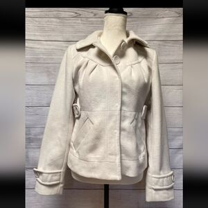 Anthropologie Tulle Cream Peacoat L